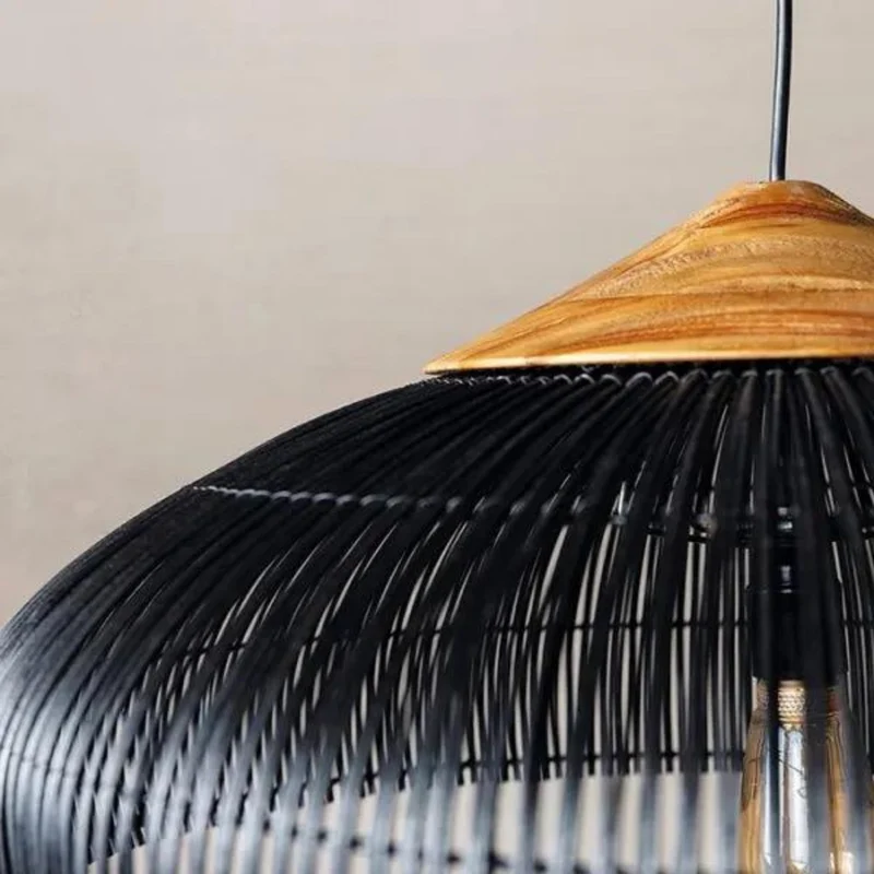 Hanglamp Rattan Bamboe Handgevlochten Bohemian Retro E27 Ø40 Ø60 Eetkamer | Sansoti