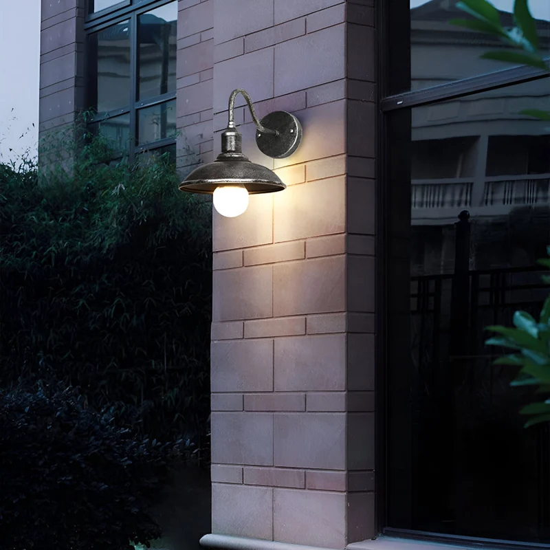 Buitenlamp Gooseneck Industrieel IP65 Waterdicht Brons LED Ø24 Ø29 Veranda | Sansoti