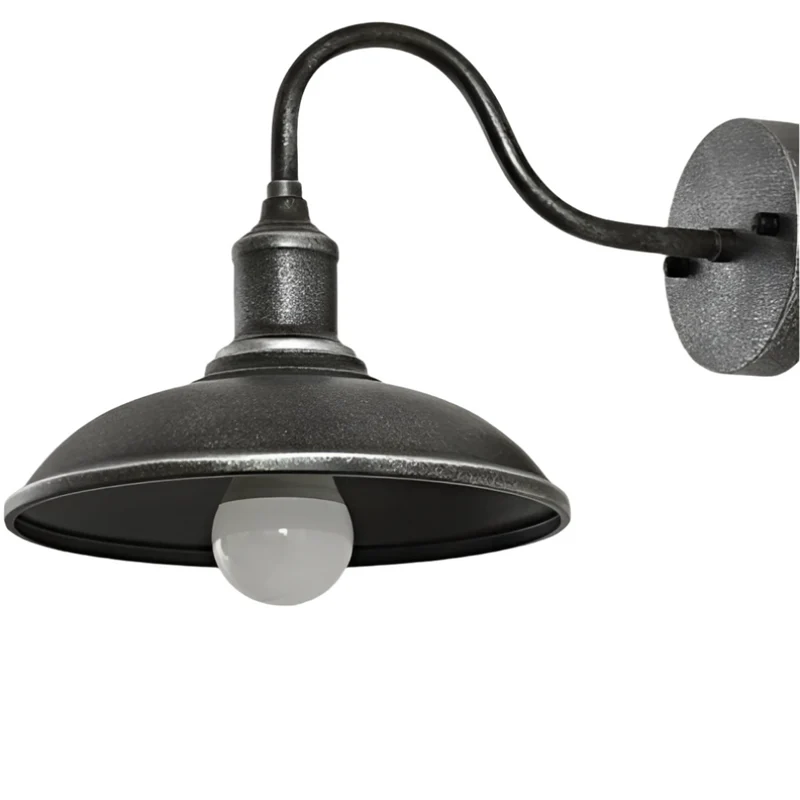Buitenlamp Gooseneck Industrieel IP65 Waterdicht Brons LED Ø24 Ø29 Veranda | Sansoti