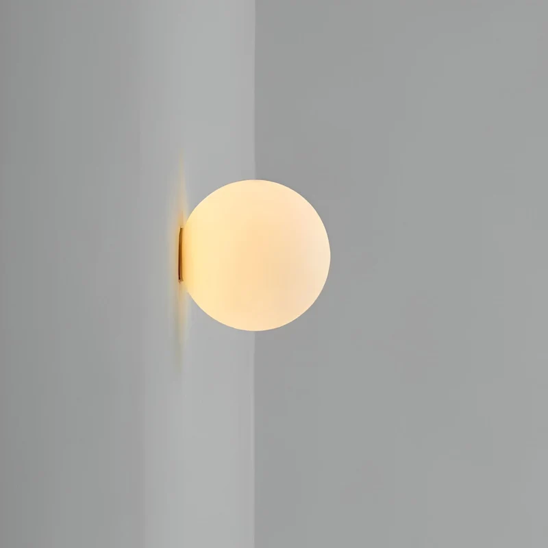 Wandlamp Rond Gesatineerd Glas Minimalistisch Japandi Ø12 Ø20 Slaapkamer Hal | Sansoti