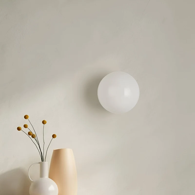 Wandlamp Rond Gesatineerd Glas Minimalistisch Japandi Ø12 Ø20 Slaapkamer Hal | Sansoti