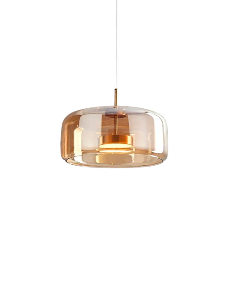 Hanglamp Rookglas met LED Verlichting Goud Zwart Amber Dimbaar Eetkamer | Scandinavische Glazen Plafondlamp Metalen Finish Keukeneiland Moderne Verlichting Woonkamer Design | Sansoti