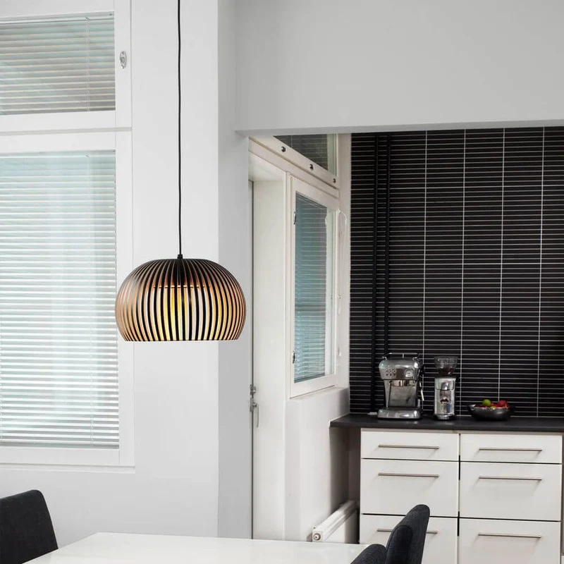 LED Pendelleuchte Atto 5000 aus Holz Ø 34cm