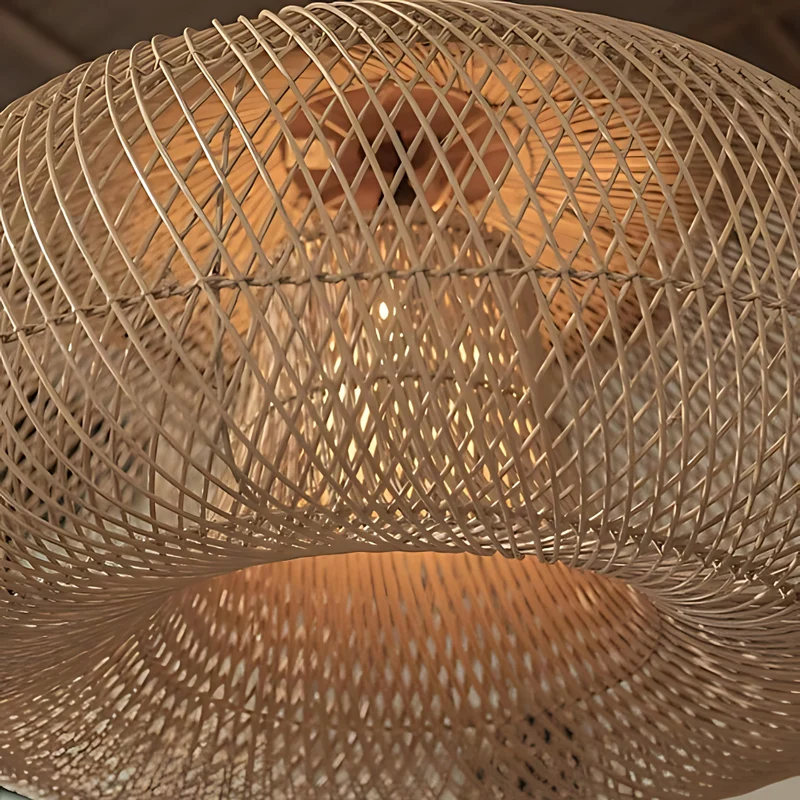 Elegant Handmade Rattan Japandi Pendant Light