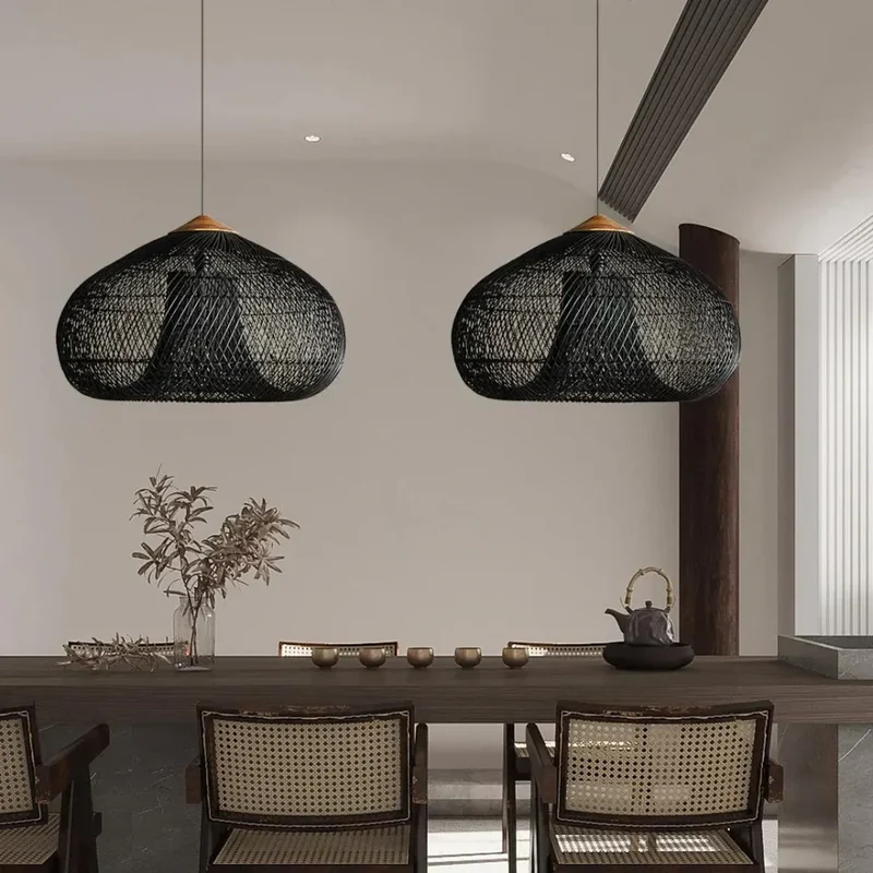 Elegant Handmade Rattan Japandi Pendant Light