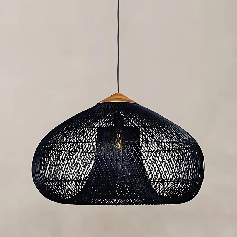 Elegant Handmade Rattan Japandi Pendant Light