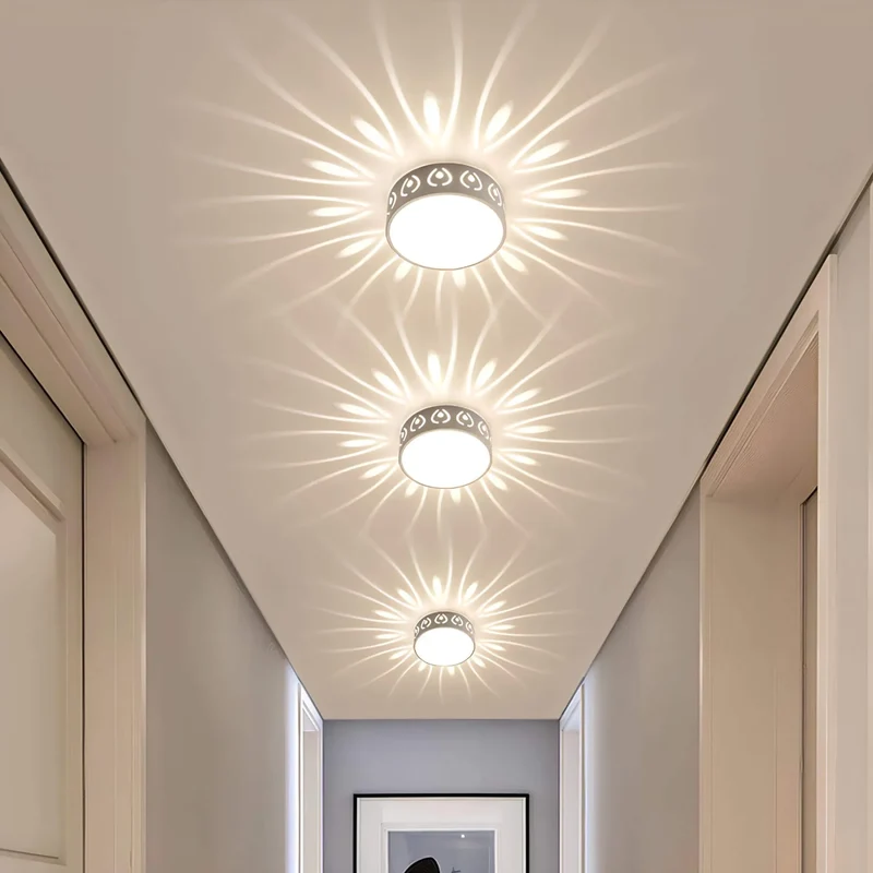 LED Plafondlamp Kristal Acryl Warm Wit Koud Wit Gang Hal Balkon Decoratief Stralend Lichtpatroon Opbouw Plafonnière | Sansoti