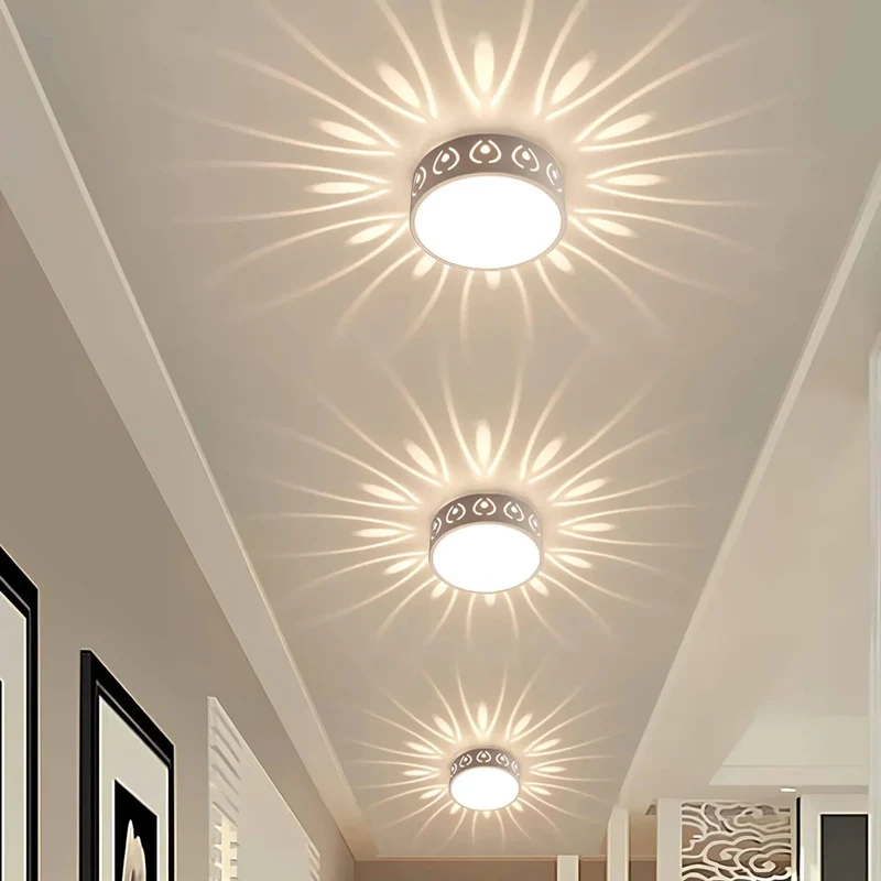 LED Plafondlamp Kristal Acryl Warm Wit Koud Wit Gang Hal Balkon Decoratief Stralend Lichtpatroon Opbouw Plafonnière | Sansoti