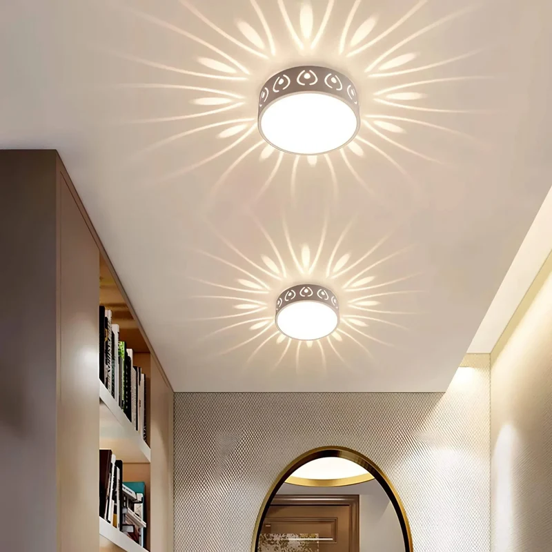 LED Plafondlamp Kristal Acryl Warm Wit Koud Wit Gang Hal Balkon Decoratief Stralend Lichtpatroon Opbouw Plafonnière | Sansoti
