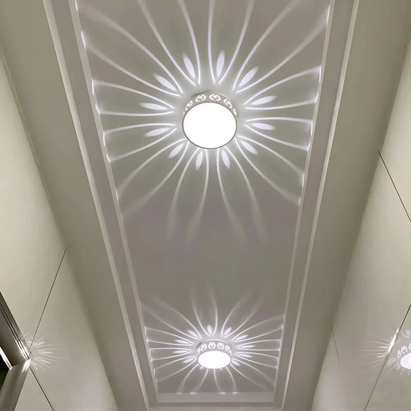 LED Plafondlamp Kristal Acryl Warm Wit Koud Wit Gang Hal Balkon Decoratief Stralend Lichtpatroon Opbouw Plafonnière | Sansoti