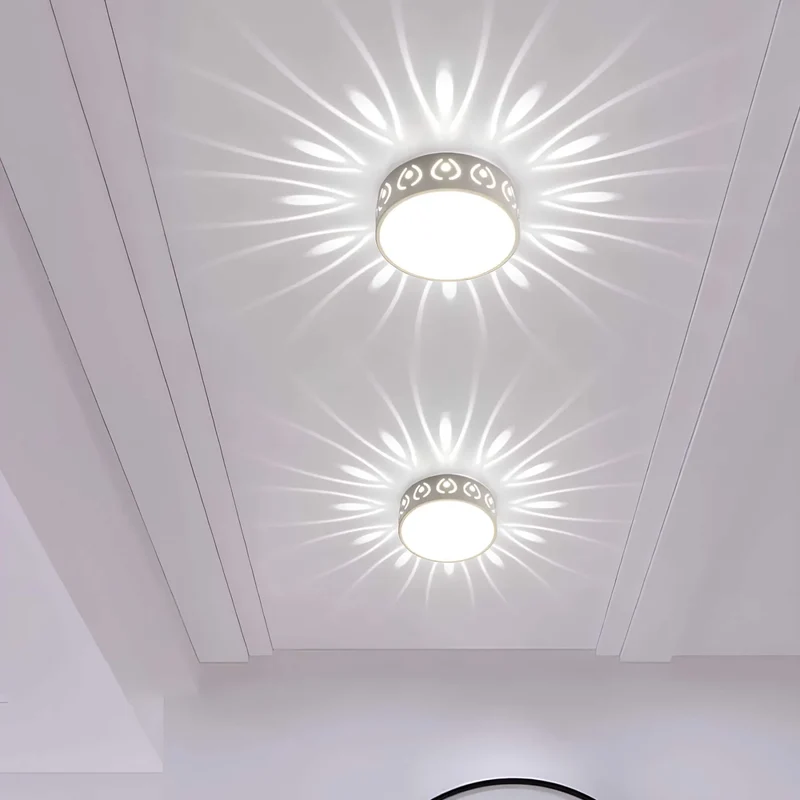 LED Plafondlamp Kristal Acryl Warm Wit Koud Wit Gang Hal Balkon Decoratief Stralend Lichtpatroon Opbouw Plafonnière | Sansoti