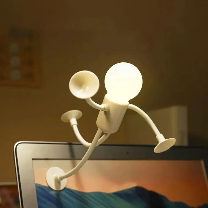 Decoratief LED Figuurtjeslamp 18cm Warmwit USB Oplaadbaar Sfeerlicht Slaapkamer Woonkamer Nachtlamp Bureaulamp Zuignappen Flexibel | Sansoti