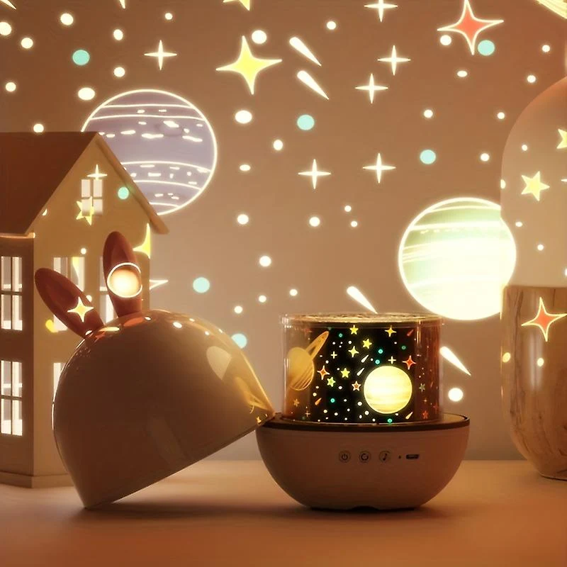 Sterrenprojector Nachtlampje Konijn & Hert met Muziek en USB-Oplader voor Kinderkamer | Sansoti