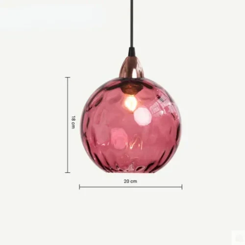 Glazen Bol Hanglamp met Gekleurde Glaskap voor Eetkamer Woonkamer | Sansoti