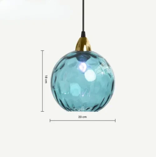 Glazen Bol Hanglamp met Gekleurde Glaskap voor Eetkamer Woonkamer | Sansoti
