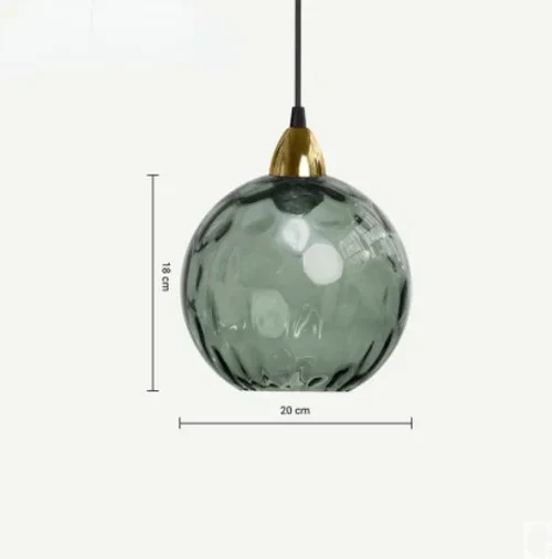 Glazen Bol Hanglamp met Gekleurde Glaskap voor Eetkamer Woonkamer | Sansoti