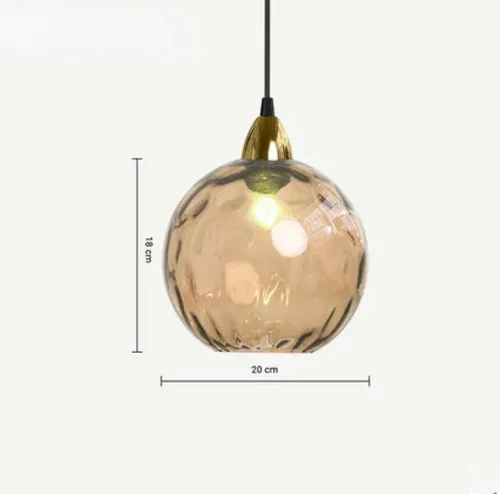 Glazen Bol Hanglamp met Gekleurde Glaskap voor Eetkamer Woonkamer | Sansoti
