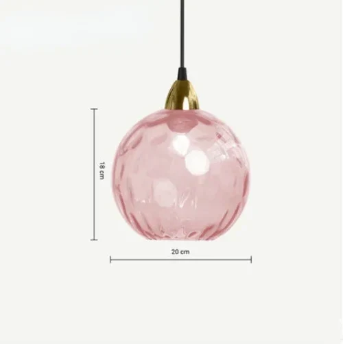 Glazen Bol Hanglamp met Gekleurde Glaskap voor Eetkamer Woonkamer | Sansoti