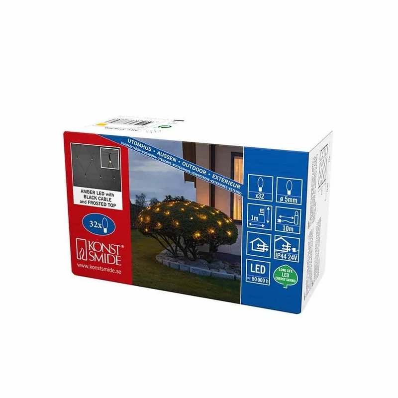 Micro LED Lichternetz IP44 Schwarz