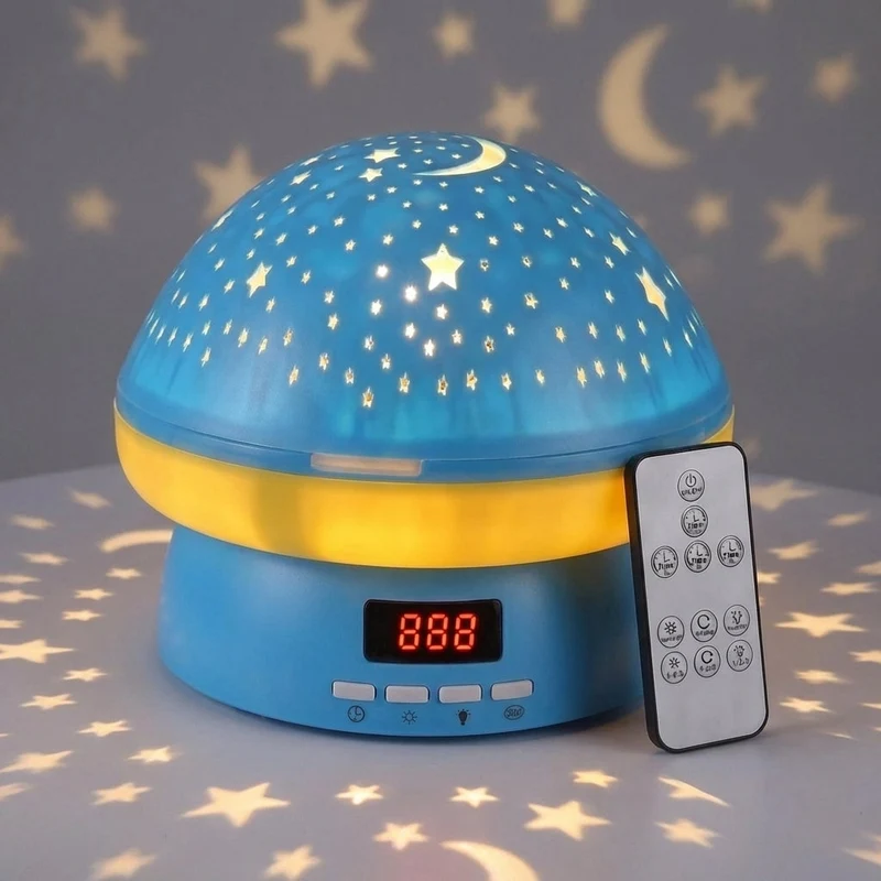 Sterrenprojectoren Lamp Draadloos Oplaadbaar Roterende Sterren LED Slaapkamer Kinderkamer Rustgevend Multikleur Touch Remote Timer Display | Sansoti