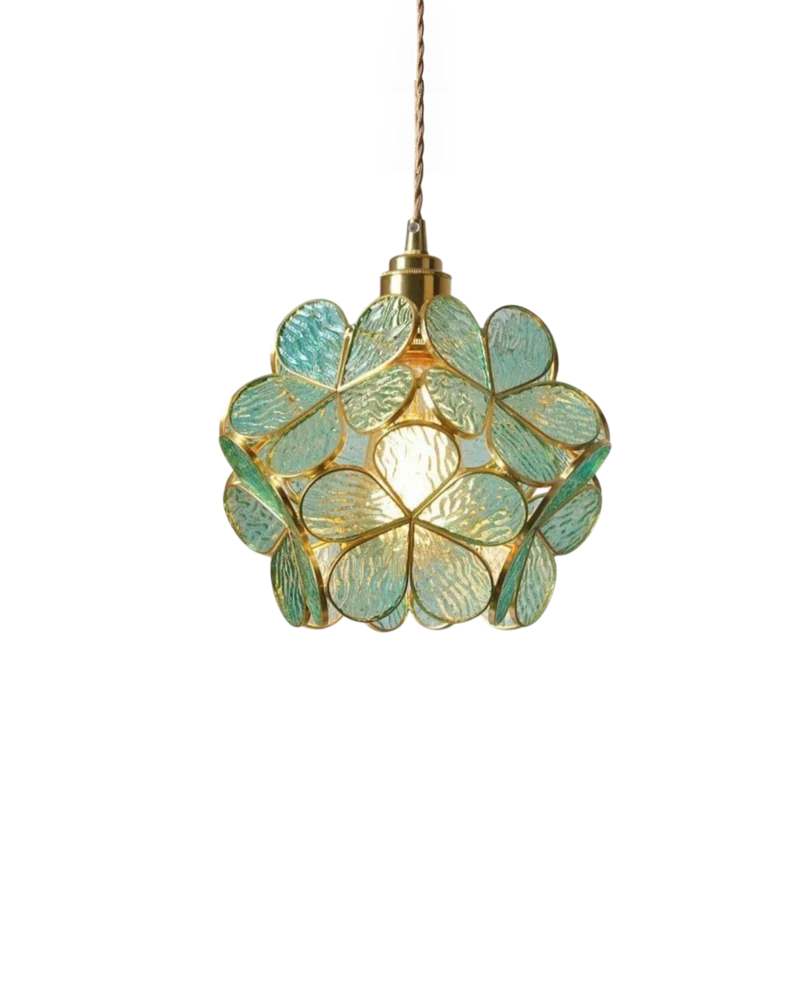 Handgemaakte Hanglamp met Acryl Bloem en IJzeren Frame Transparant Roze Blauw Beige voor Eetkamer Woonkamer Slaapkamer | Sansoti