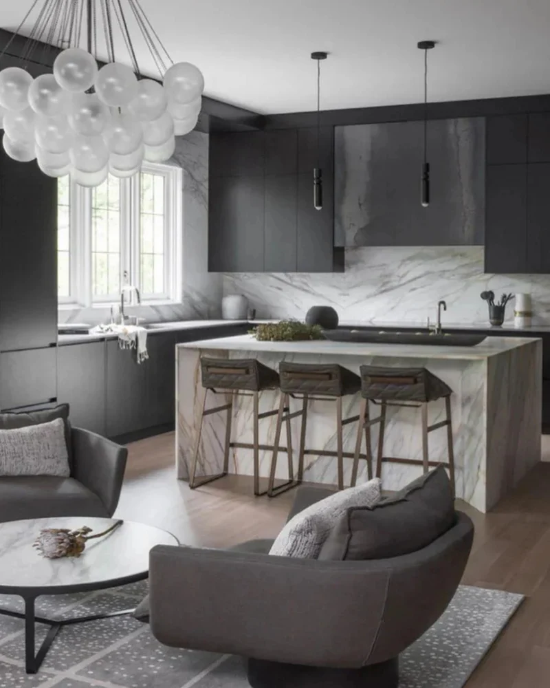 Sculptuurlamp Hanglamp met Vloeiende Vormen Zwart Goud Zilver 1-3-5 Lichtpunten Modern Design Eetkamer Woonkamer Slaapkamer Verlichting | Sansoti