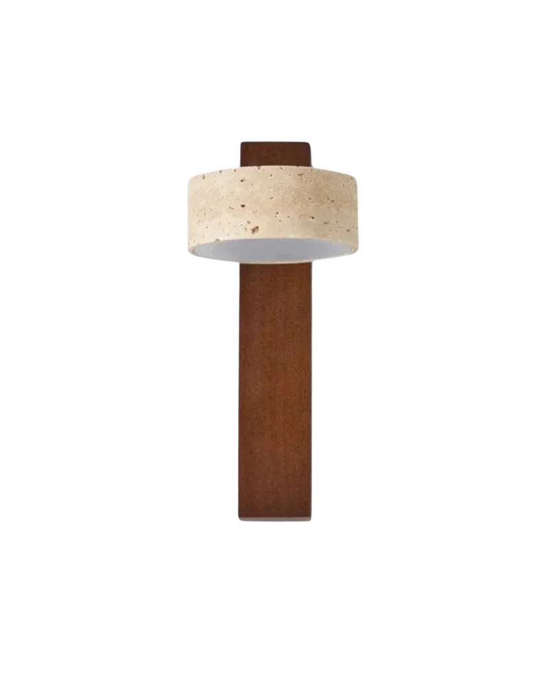Travertijn Wandlamp Natuursteen Warm Licht voor Woonkamer Slaapkamer Gang Scandinavische Stijl Sfeerverlichting Premium Wandverlichting Tijdloos Design | Sansoti