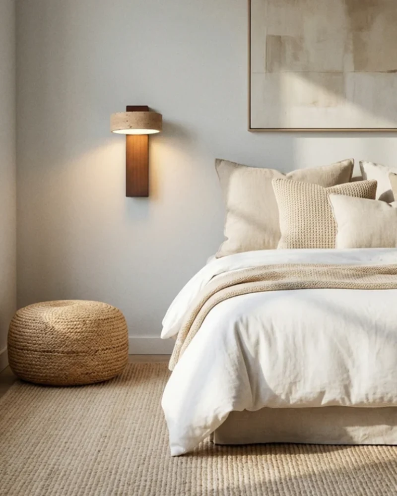 Travertijn Wandlamp Natuursteen Warm Licht voor Woonkamer Slaapkamer Gang Scandinavische Stijl Sfeerverlichting Premium Wandverlichting Tijdloos Design | Sansoti