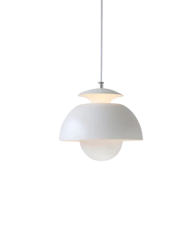 Minimalistische Hanglamp Wit Rond Design Scandinavisch Interieur Eetkamer Slaapkamer Woonkamer Sfeerverlichting | Sansoti