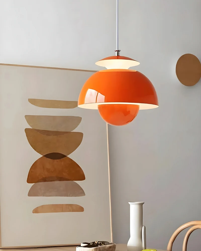 Minimalistische Hanglamp Wit Rond Design Scandinavisch Interieur Eetkamer Slaapkamer Woonkamer Sfeerverlichting | Sansoti