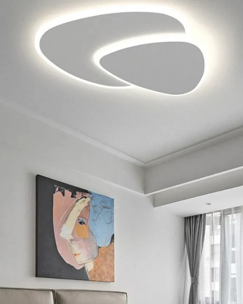 Plafondlamp Asymmetrisch Ontwerp LED Verlichting Warm Licht Modern Interieur Woonkamer Slaapkamer Eetkamer Minimalistische Designlamp | Sansoti