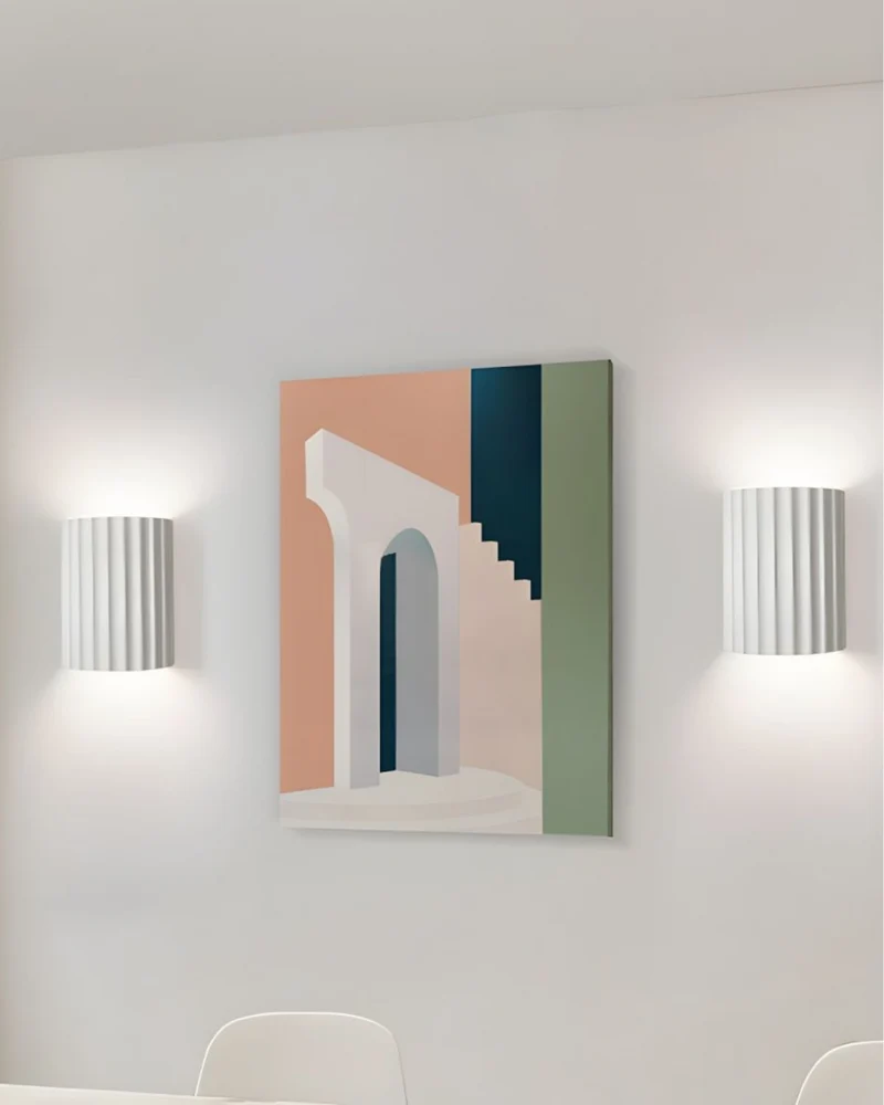 Wandlamp Ribbelstructuur Groen Met Tweezijdige Lichtbundel Voor Sfeervolle Ruimtes | Sansoti