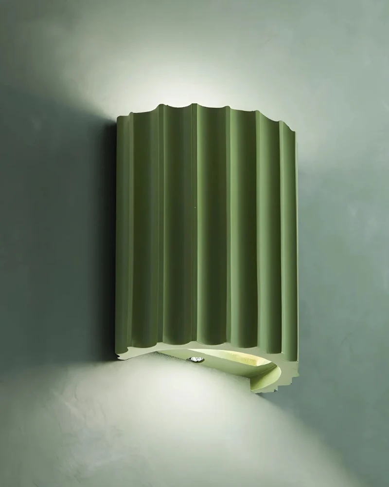 Wandlamp Ribbelstructuur Groen Met Tweezijdige Lichtbundel Voor Sfeervolle Ruimtes | Sansoti