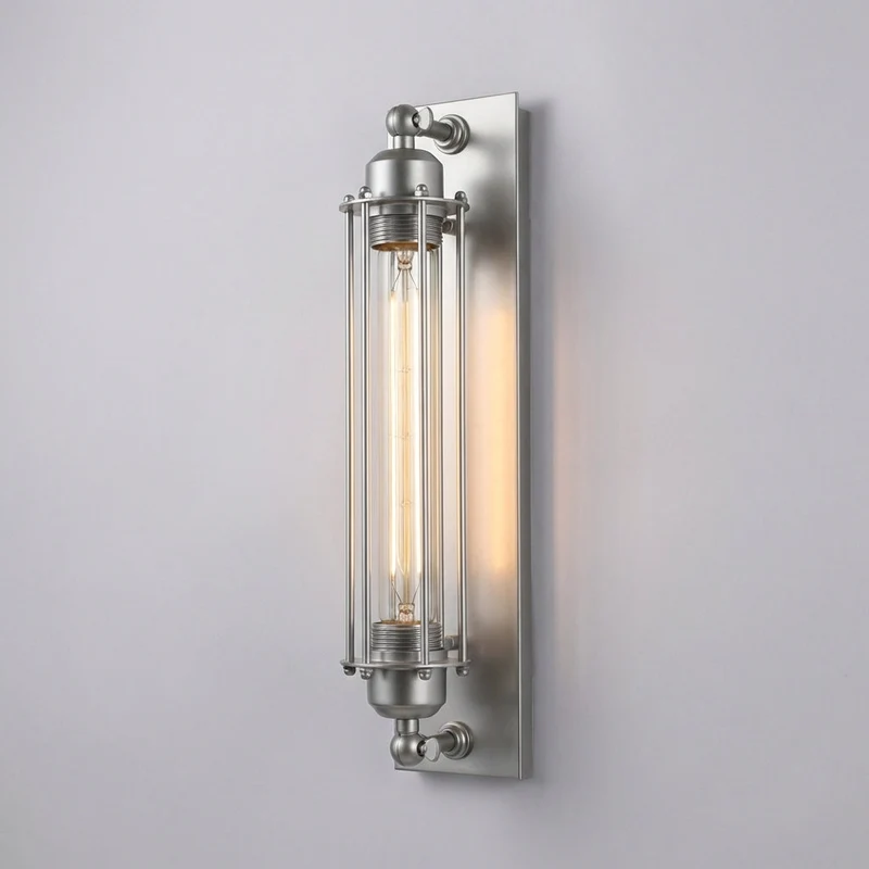 Wandlamp Industrieel Zwart Metaal Kooi Glas LED Vintage Woonkamer Slaapkamer Hal Edison Retro Wandlicht Sfeerverlichting | Sansoti