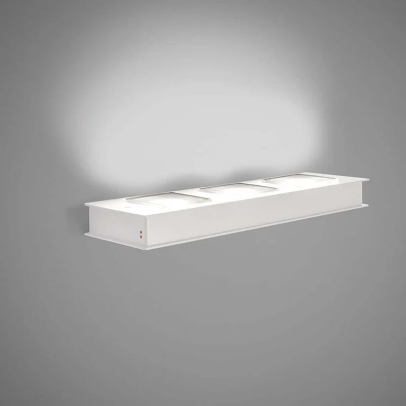 Fabbian Quarter LED-Wandleuchte rechteckig 3-flammig