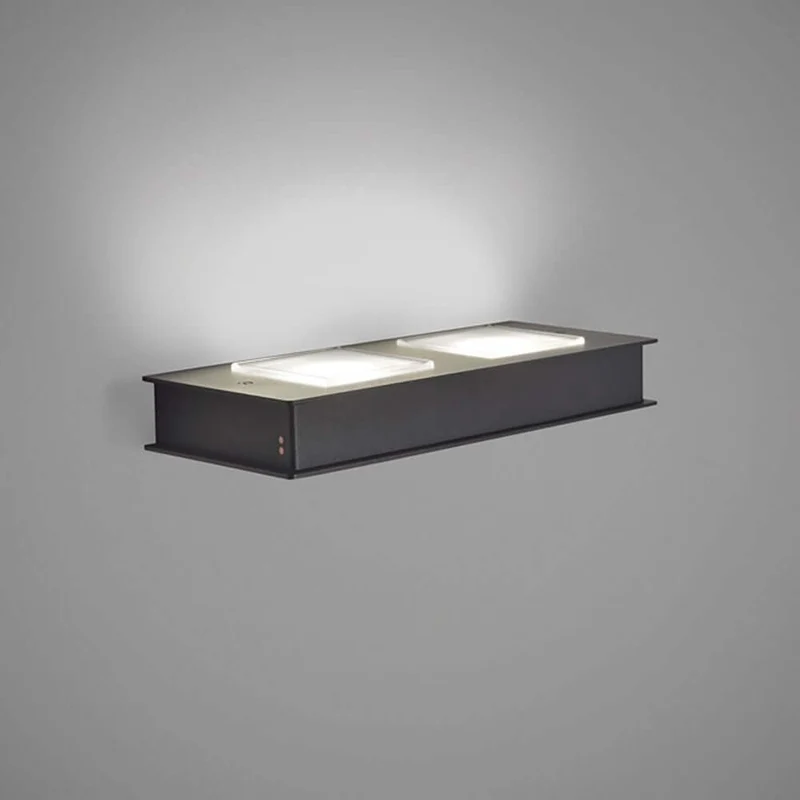 Fabbian Quarter LED-Wandleuchte rechteckig 2-flammig