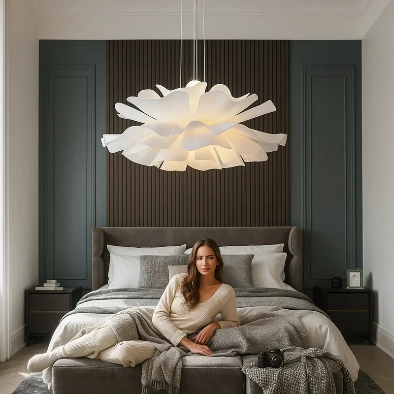 Bloem Hanglamp Acryl Wit Woonkamer Eetkamer Slaapkamer | Sansoti