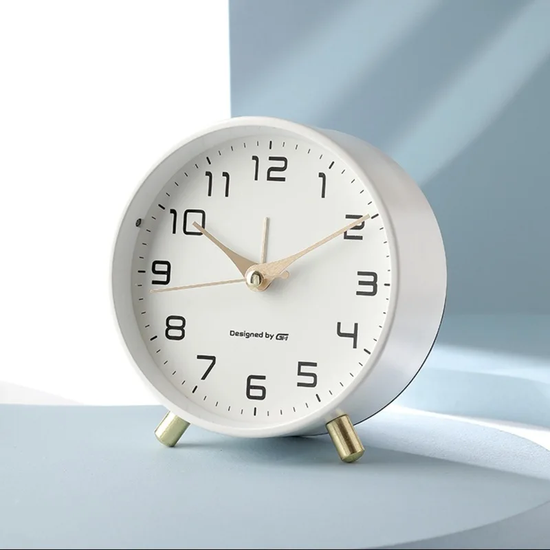 Tafelklok Scandinavisch Stil Uurwerk Metaal Glas Slaapkamer Woonkamer Modern | Sansoti