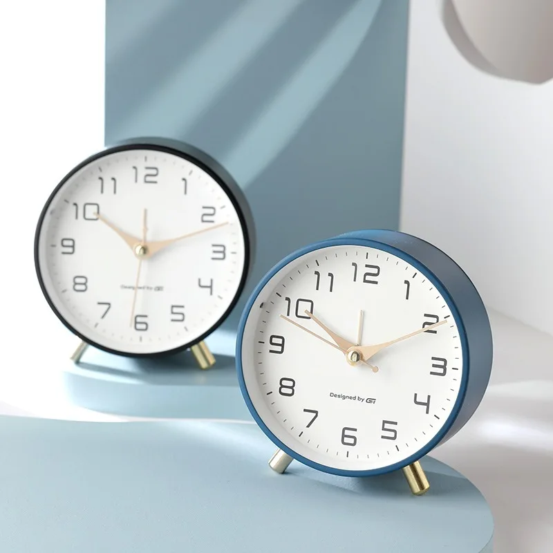 Tafelklok Scandinavisch Stil Uurwerk Metaal Glas Slaapkamer Woonkamer Modern | Sansoti