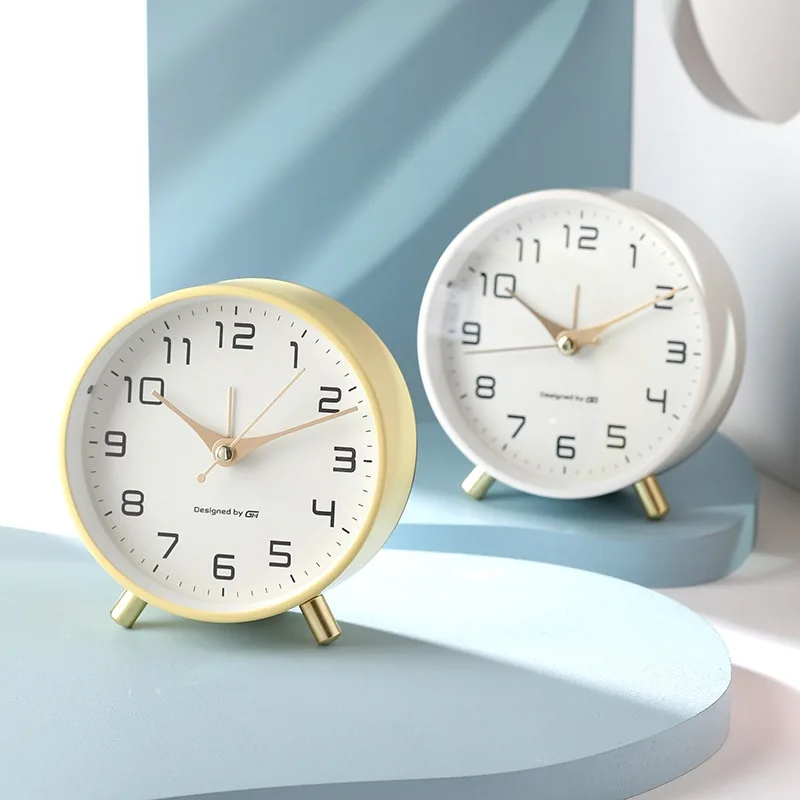 Tafelklok Scandinavisch Stil Uurwerk Metaal Glas Slaapkamer Woonkamer Modern | Sansoti