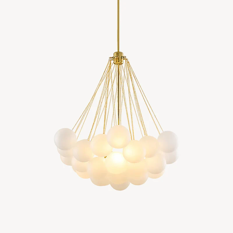 Glazen Bollenhanglamp 19-37 Bollen Goud Metaal Eetkamer Woonkamer | Sansoti