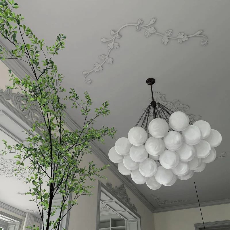 Glazen Bollenhanglamp 19-37 Bollen Goud Metaal Eetkamer Woonkamer | Sansoti