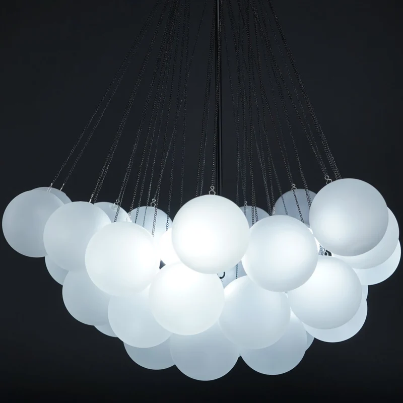 Glazen Bollenhanglamp 19-37 Bollen Goud Metaal Eetkamer Woonkamer | Sansoti