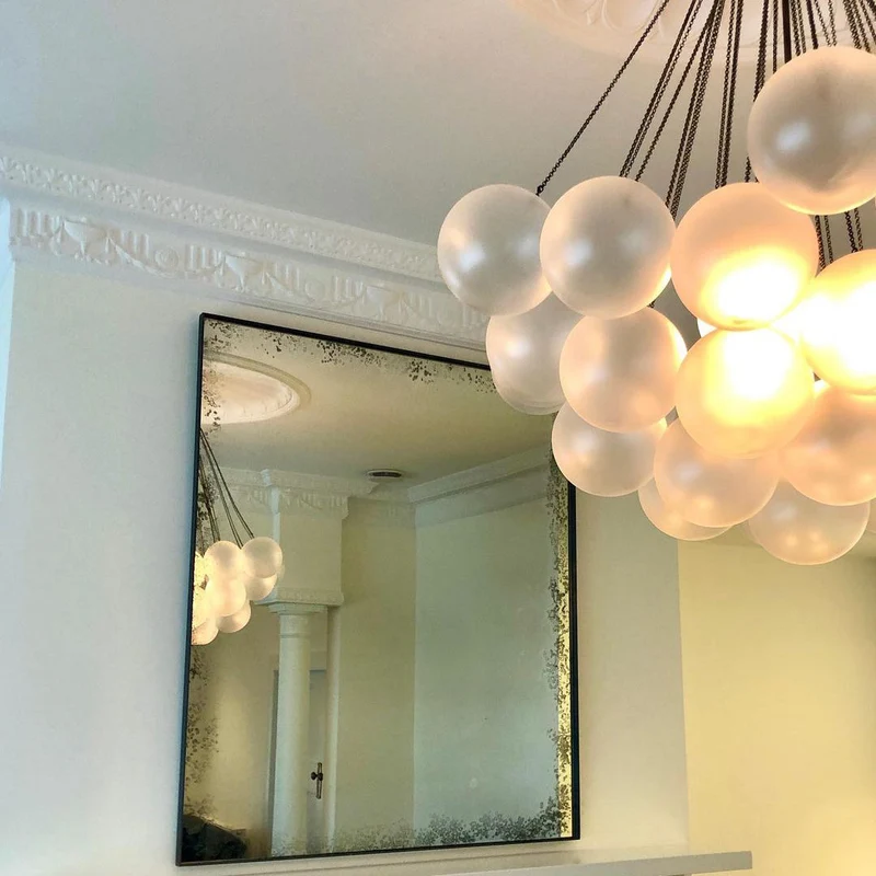 Glazen Bollenhanglamp 19-37 Bollen Goud Metaal Eetkamer Woonkamer | Sansoti