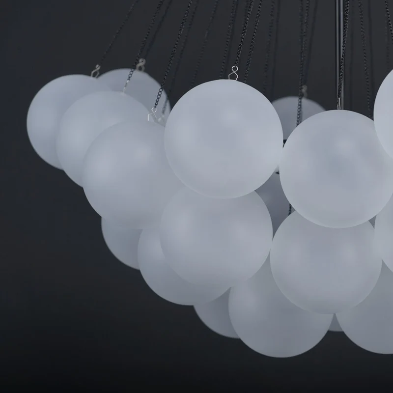 Glazen Bollenhanglamp 19-37 Bollen Goud Metaal Eetkamer Woonkamer | Sansoti