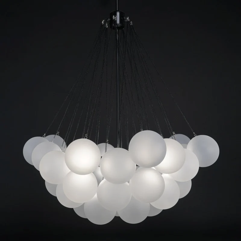 Glazen Bollenhanglamp 19-37 Bollen Goud Metaal Eetkamer Woonkamer | Sansoti