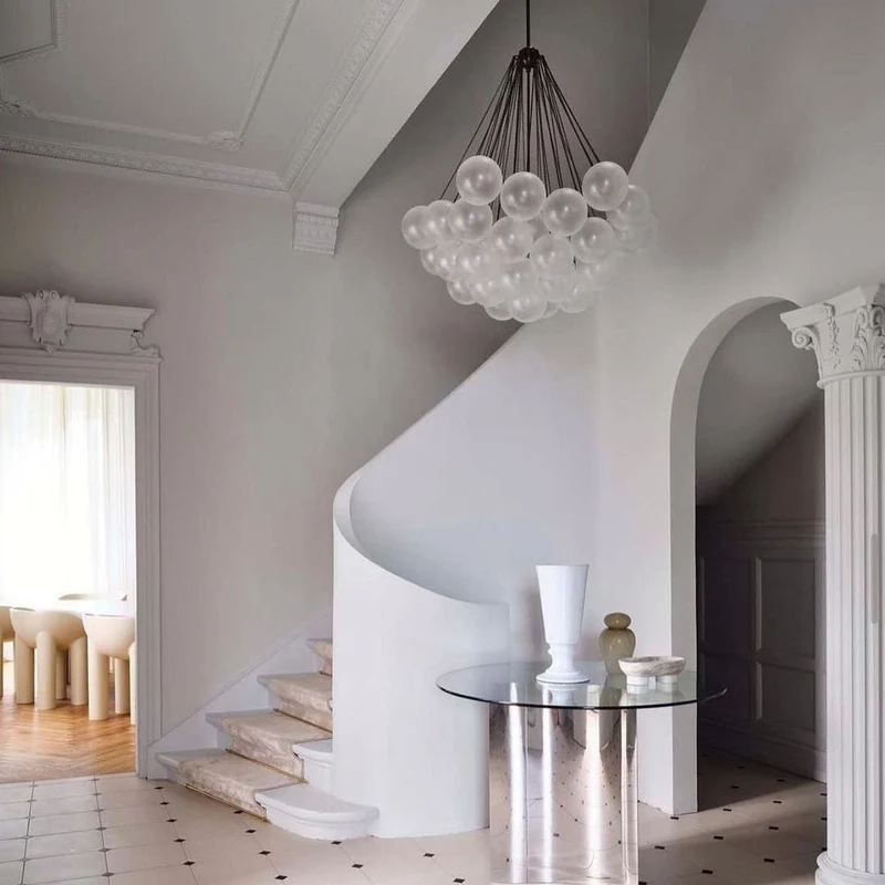 Glazen Bollenhanglamp 19-37 Bollen Goud Metaal Eetkamer Woonkamer | Sansoti
