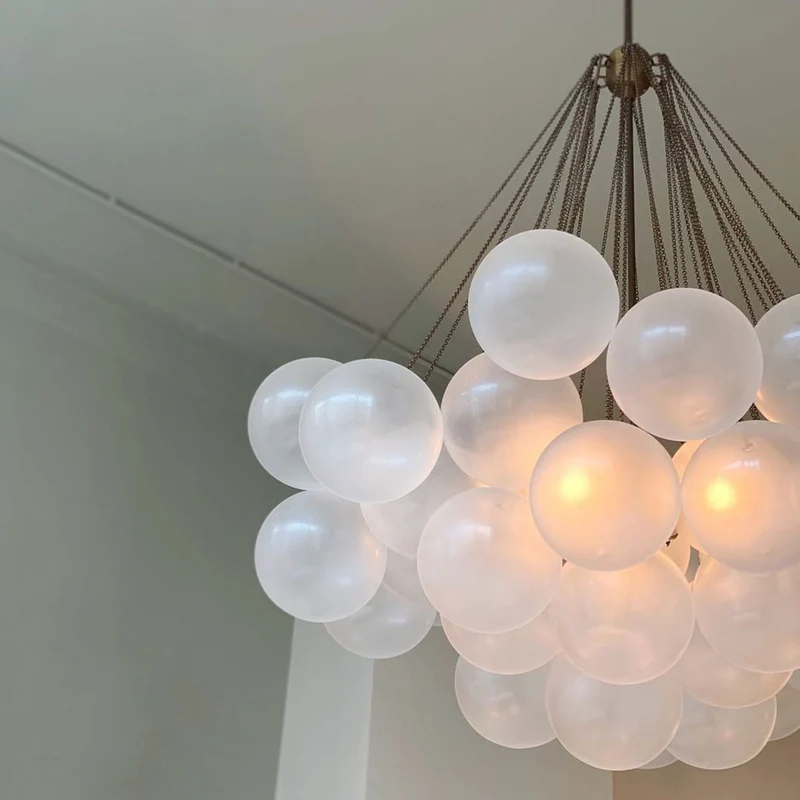 Glazen Bollenhanglamp 19-37 Bollen Goud Metaal Eetkamer Woonkamer | Sansoti