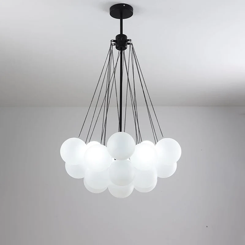 Glazen Bollenhanglamp 19-37 Bollen Goud Metaal Eetkamer Woonkamer | Sansoti
