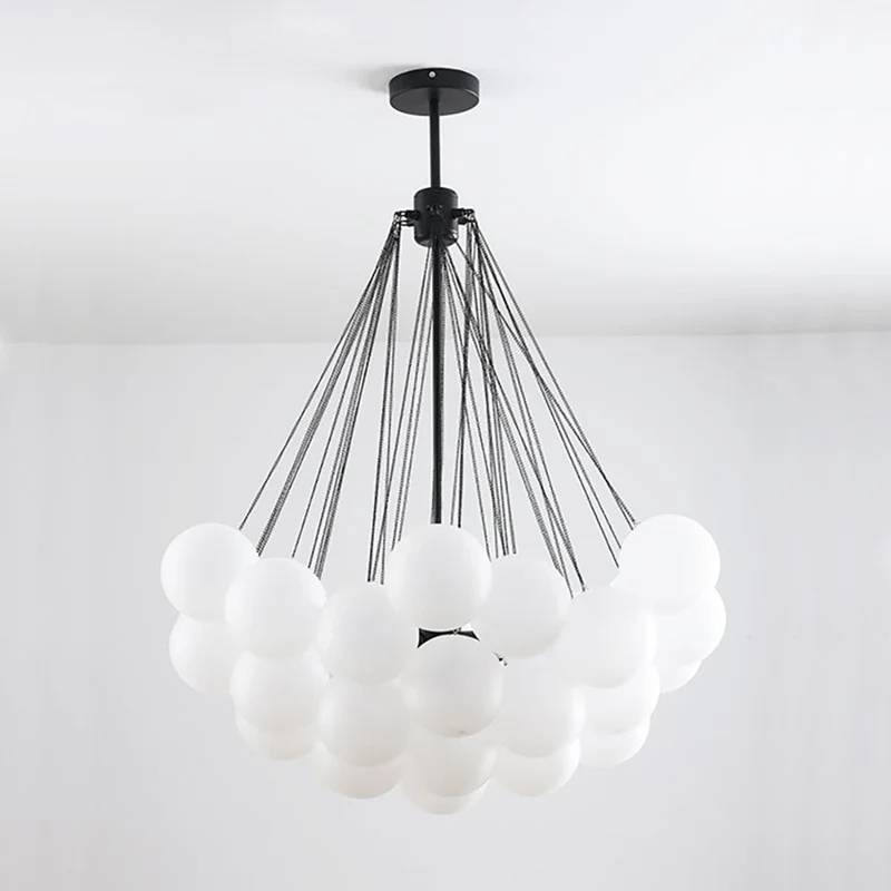 Glazen Bollenhanglamp 19-37 Bollen Goud Metaal Eetkamer Woonkamer | Sansoti